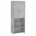  Highboard betonggrå 69,5x34x180 cm konstruert tre