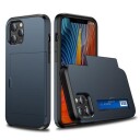 iPhone 12/12 Pro Hybrid-deksel med Skyvekortspor Mørkeblå