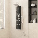 vidaXL Dusjpanel glass 25x47,5x130 cm svart