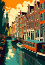 Amsterdam Canal Houses Plakat Plakat / 50x70cm