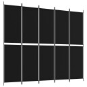 vidaXL Romdeler 5 paneler svart 250x220 cm stoff