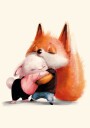 Fox Hugs Rabbit Plakat Plakat / 50x70cm