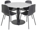 Venture Design Razzia & Arctic spisegruppe Grå/svart 4 st stoler & bord 106 cm