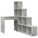  Hjørneskrivebord med hylle med lagring Betonggrå 101,5 x 149,5 x 149,5 cm
