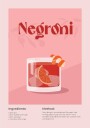 Negroni Cocktail Poster Minimalist Drink Recipe Plakat Plakat / 100x150cm