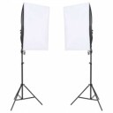 vidaXL Fotostudiosett med lyssett, bakgrunn og reflektor