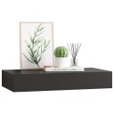 vidaXL Vegghylle med skuff svart 48x25x8 cm