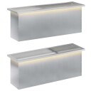 vidaXL Hageplantekasse med LED 2 stk. Sølv 30 x 100 x 30 cm