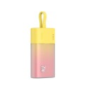 Baseus Popsicle 5200mAh Powerbank 20W med Innebygd Lightning-Kabel Gul-Rosa