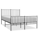 vidaXL Sengeramme i metall med hode- og fotgavl svart 135x190 cm