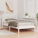  Sengestamme med hodegjerde Hvit 75 x 190 cm Heltre furu