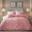 Indusia Design Sengesett Velvet Pintuck Pink 200x220 / Velour