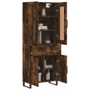 vidaXL Highboard røkt eik 69,5x34x180 cm konstruert tre 8720845493240