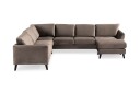 Trend 5 seters Høyrevendt L formet Hjørnesofa med Divan i Fløyel   Brun