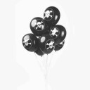 Ballonger Svart Hodeskalle Pk/8 