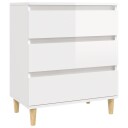 vidaXL Skjenk høyglans hvit 60x35x70 cm konstruert tre