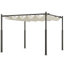 Pergola ca 3x3m hagepaviljong terrassetak av metall hagepaviljong med justerbart tak frittstående UV beskyttelse 30+ for te