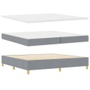  Box Spring Seng med Madrass & Benk Lys Grå 200x200 cm Stoff