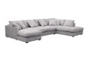 Rossita Lyx 5 seters venstrevendt U formet ekstra dyp sofa med divan og sjeselong i chenille   Grå