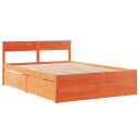  Sengeramme uten madrass brun 135x190 cm heltre furu 8721102672576