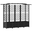 vidaXL Hevet Bed med Trellis og Tak Svart 204 x 40 x 138 cm PP