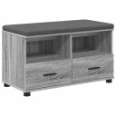 vidaXL Gangbenk Grå Sonoma 80 x 38 x 46 cm Konstruert treverk og stoff