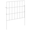 vidaXL Hagefence med spyd 12 pcs 35 x 30 cm Mesh Galvanisert stål Sølv