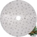Juletrematte 78 cm med Sølvstjerner