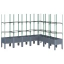 Plantekasse med espalier grå 200x160x142,5 cm PP