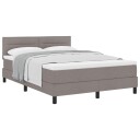  Box Spring Seng med Madrass Taupe 140x190 cm Stoff
