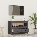 vidaXL TV-benk grå 79x35x52 cm heltre furu