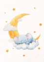 Baby Elephant on Moonlit Clouds Plakat Plakat / 50x70cm