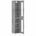 vidaXL Highboard betonggrå 34,5x34x180 cm konstruert tre 8720845488437