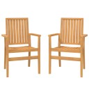 vidaXL Stablebare hagestoler 2 stk 56,5x57,5x91 cm heltre teak