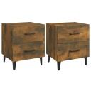 vidaXL Nattbord 2 stk røkt eik 40x35x47,5 cm