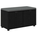 vidaXL Gangbenk Svart Eik 80 x 38 x 46 cm Konstruert treverk og stoff