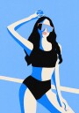 Blue Sport Girl Plakat / 30x40cm