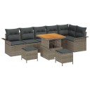 vidaXL Hagesofa Set 9 stk. 8-Antall seter Grå