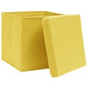 vidaXL Oppbevaringsbokser med deksler 10 stk 28x28x28 cm gul