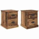  Nattbordskap 2 pcs Gammelt tre 39 x 39 x 47.5 cm Konstruert tre