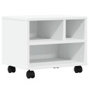 vidaXL Skriverstativ med hjul hvit 41x32x34,5 cm