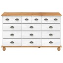  Skap med skuffer Hvit 79 x 40 x 133.5 cm Massivt furutre