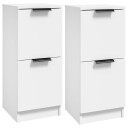 vidaXL Skjenker 2 stk hvit 30x30x70 cm konstruert tre