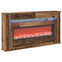 vidaXL Peis med LED-stripe Gammelt tre 130 x 20 x 69,5 cm