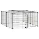 Vidaxl Dyrebur 12 Paneler Med Dør Svart 35X35 cm Stål