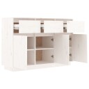 vidaXL Skjenk hvit 110x34x75 cm heltre furu
