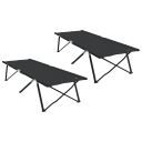 Sammenleggbar camping seng 2 pcs Svart 206 x 76 x 74 cm