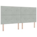  Box Spring Seng med Madrass & LED Lys Lysegrå 200x200 cm Fløyel
