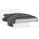 vidaXL Sengeramme i metall med hodegavl hvit 135x190 cm 8721012250185
