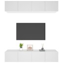 vidaXL TV-benker 4 stk hvit 80x30x30 cm konstruert tre